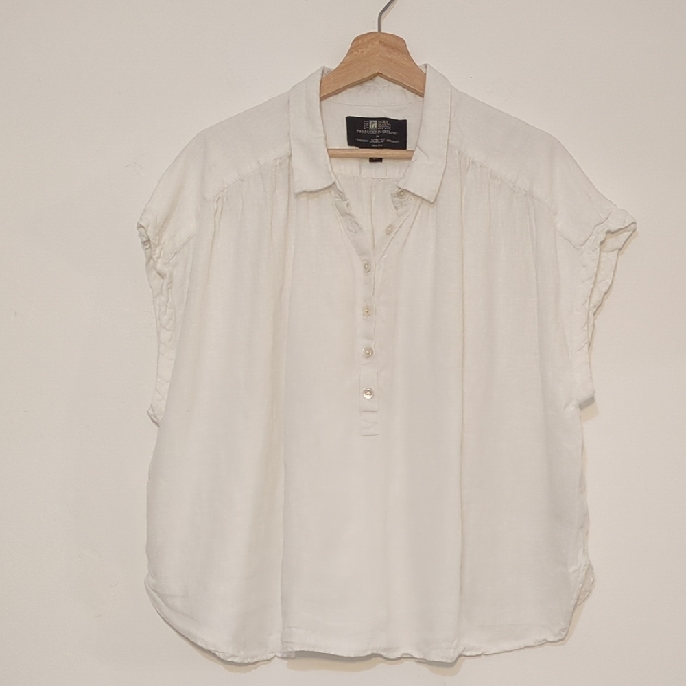 Baird McNutt for J.Crew white Irish linen Blouse